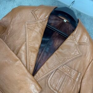 Scully Mens Brown Leather Blazer Jacket 36 Western Style Vintage‎ 70s